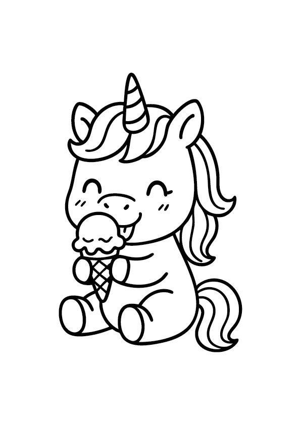 unicorn eat an ice cream