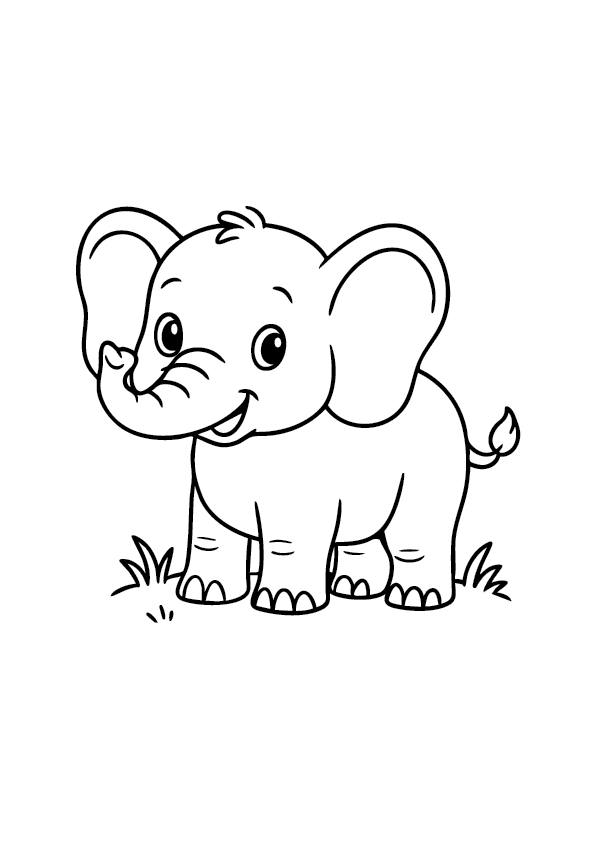 Free elephant Coloring Page for Kids
