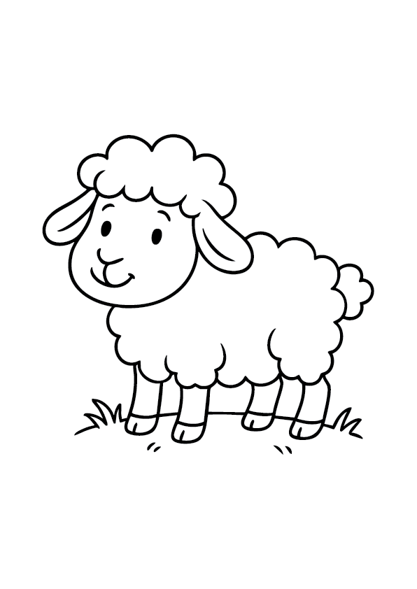 Free sheep Coloring Page for Kids