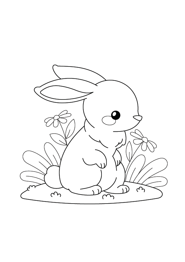 Cute Rabbit Coloring Page